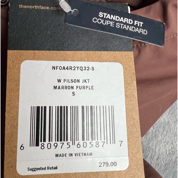 NWT The North Face Pilson Down Jacket Marron Purple Size Small - Picture 16 of 16